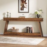 Tribesigns 70.9 Inch Long Console Table for Entryway, 2-Tier Farmhouse Entryway Table with Storage, Narrow Sofa Table Behind The Couch, Wood Accent Table for Hallway, Living Room, Foyer, Dark Brown Tribesigns