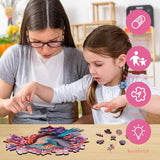 Ruikiyart Wooden Puzzles for Adults Mandala Hummingbird Jigsaw Puzzles 200Pcs Unique Shapes Bird Puzzles Great Gift for Adults and Couples on Valentine's Day,Women's Day 11.3 x 11.3 Inches Ruikiyart