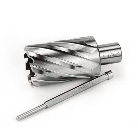 OSCARBIDE Annular Cutter 1-1/2 inch Cutting Diameter 2 inch Depth of Cut,3/4 inch Weldon Shank 2 Flat Mag Drill Bit with Pilot Pin for Magnetic Drill Press,1 Piece OSCARBIDE