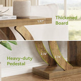 LITTLE TREE Console Table, 4-Tier Farmhouse Wooden Sofa Table Behind Couch, 42.5-Inch Narrow Entryway Hallway Foyer Tables for Living Room, Console Sofa Tables with Storage Shelves, Rustic Brown LITTLE TREE