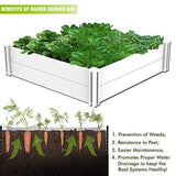 Kdgarden 4'x4' White Vinyl Raised Garden Bed Kit, Outdoor Above Ground Garden Box for Growing Vegetables, Flowers, Herbs, DIY Gardening, Whelping Pen and More Kdgarden