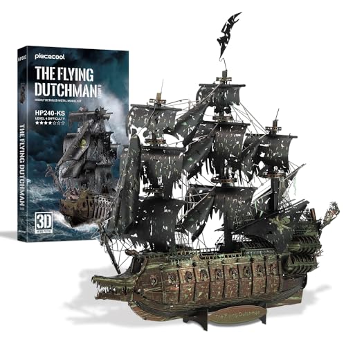Piececool 3D Metal Puzzle Flying Dutchman Pirate Ship Model Kits for Adults,Difficult 3D Puzzles for Adults&Teens, Christmas Birthday Gifts