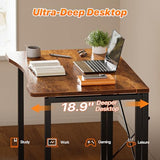 Huuger Folding Desk for Small Spaces, 31.5 Inch Foldable Computer Table, for Home Office, Study, Bedroom, Dorm, Space Saving, Small Writing Work Office Computer Desk, Easy to Fold, Rustic Brown Huuger