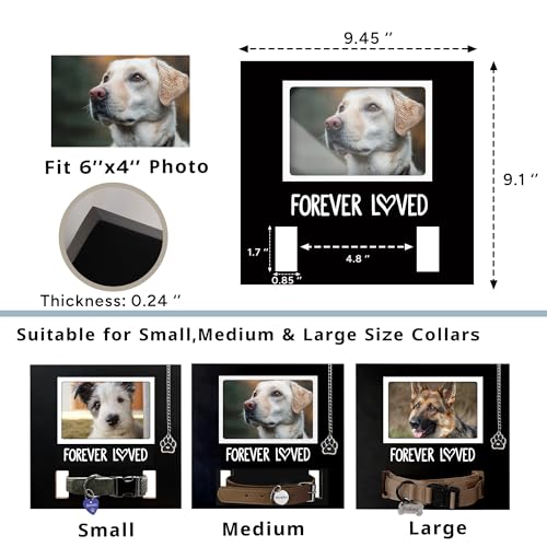MYPAWLETS Dog/Cat Collar Memorial Frame with Paw Print Charm,Pet Loss Sympathy Gift,Pets Memorial Gift for Loss of Dog,Forever Loved Pet Keepsake Frame,Dogs Passing Away Gifts