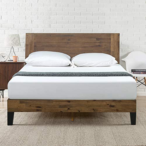 ZINUS Tonja Queen Wood Platform Bed with Headboard – Sturdy Mattress Foundation with Wood Slat Support, Easy Assembly - WoodArtSupply