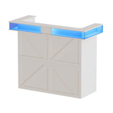 PakaLife Reception Desk with Counter, Front Desk Reception Counter Table with LED Lights, Retail Counter with Power Outlets,Drawers,Shelves, for Beauty Salon Lobby Shop Bar Checkout Office,White PakaLife