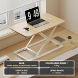 Omhuzsyo standing desk converter Stand up office desk riser on the desktop is suitable for use in laptops and single monitor work consoles, home offices, and can be adjusted in height(Log Color) Omhuzsyo