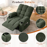 MAHOMICO Swivel Rocker Recliner Chair with Vibration Massage and Heat for Living Room with Rocking Function and Side Pocket,USB Charge Port，2 Cup Holders