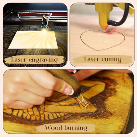 Tondiamo 118 Pcs Laser Material Engraving Explore Kit Laser Engraving Blanks Set Including Acrylic, Wood, Metal, PU Leather, Rock Materials for Laser Engraver Crafting Tondiamo