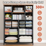 EnHomee Dresser for Bedroom with Mesh Door Tall Dressers & Chests of Drawers with 10 Fabric Drawer Morden Dresser Organizer,Metal Frame,Wood Top,for Closet,Entryway,Rustic Brown 38" Wx11.81 Dx48.1 H EnHomee