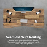 Vari Ergo 54x26 Electric Standing Desk + Height Adjustable Sit-Stand Desk + Curved Waterfall Edge, 4 Memory Settings, Quick Assembly, Cable Management, 200 lb Capacity – Reclaimed Wood (2 Boxes) Vari