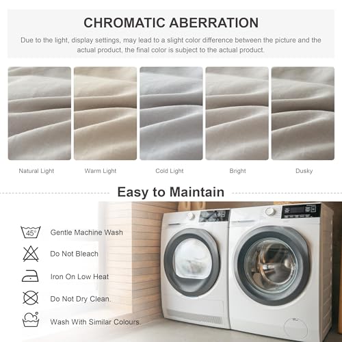 Simple&Opulence 100% Linen Duvet Cover Set, 3 PCS Natural French Flax Light Grey Duvet Cover King Size, Breathable Soft Comfy Linen Bedding Comforter Cover with 2 Pillowcases(Light Grey, 104" x 92")