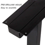 Metal Legs for Table Trapezoid Shape 28" H Tall Metal Table Leg Heavy Duty Metal Desk Legs Industrial Table Legs Set of 2,Black TIEOU