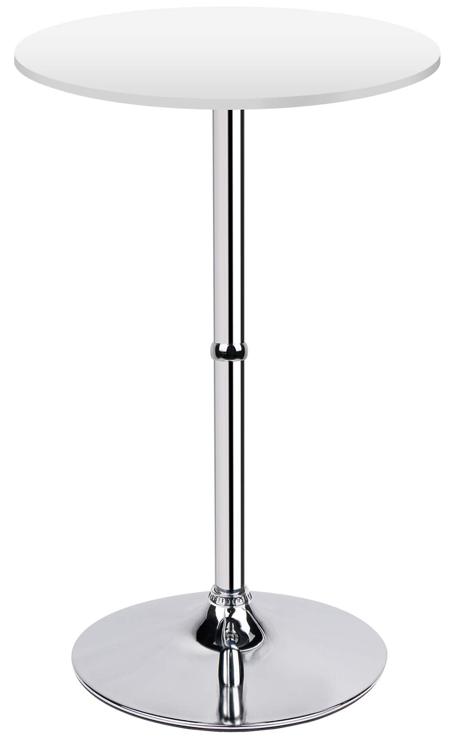Leopard MDF Round Top Not Adjustable (41 INCHES Height) Bar Table, Pub Table with Silver Leg and Base (White) Leopard Outdoor Products