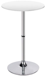 Leopard MDF Round Top Not Adjustable (41 INCHES Height) Bar Table, Pub Table with Silver Leg and Base (White) Leopard Outdoor Products
