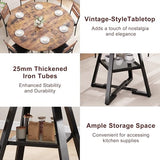 Jocoevol 51'' Round Dining Table for 6,Kitchen Dining Room Circle Dinner Pedestal Table,Space Saving Wood Kitchen & Dining Room Furniture (Vintage, 51In) Jocoevol