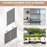 Giantex Metal Privacy Screen 72''H x 48''W, Powder-Coated Decorative Outdoor Fence Panel, Wall Divider for Room Separation, Freestanding Patio Divider with H-Shaped Base for Yard (Mesh Pattern) Giantex