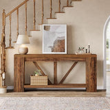 Tribesigns 70.9" Sofa Tables Narrow Long, Rustic Farmhouse Console Table Behind Couch with Storage Shelf, Accent Hallway Foyer Tables for Living Room, Entryway, Entrance, Dark Brwon Tribesigns