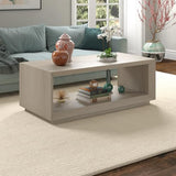 Henn&Hart 48" Wide Rectangular Coffee Table in Beech White, for Home, Living Room, Bedroom, Entertainment Room, Office Henn&Hart