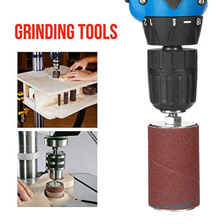 ASHATA 20 Pcs Drum Sander Kit, Spindle Sanding Drum Sander Tool Kit Set with Case for Drill Press,for Carpentry Polishing Tools ASHATA