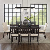 Crosley Furniture Hayden 9-Piece Modern Farmhouse Dining Table Set for 8 with 6 Slat and 2 Parsons Chairs, Slate Crosley Furniture