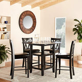 Homelegance Norman 5-Piece Counter Height Dining Set with Two Display Shelves, Black Homelegance