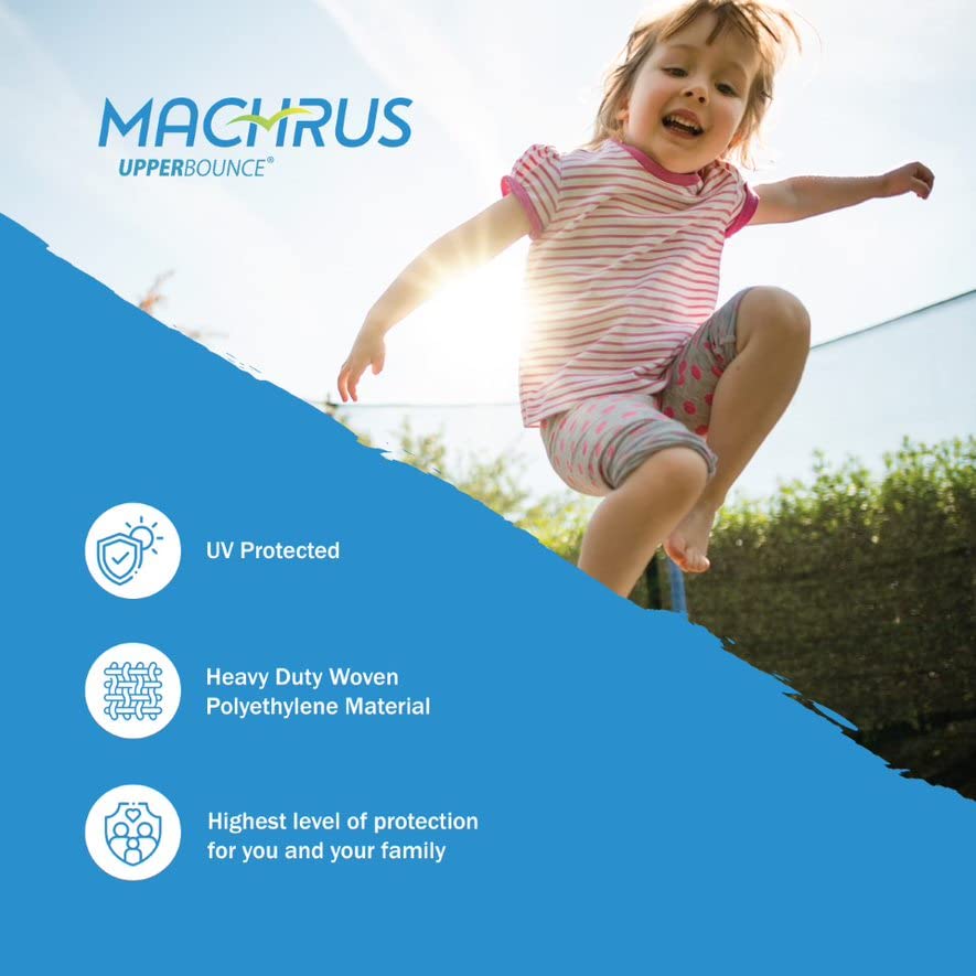 Machrus Upper Bounce Trampoline Safety Enclosure Set for 8 FT 10FT 12FT 13FT 14FT 15FT 16FT Frames - Includes Net, Poles & Hardware - Installs Inside Frame Upper Bounce