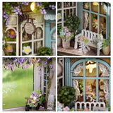 DIY Miniature House Kit, CUTEROOM Mini House Kit for Adult to Build, Wooden Dollhouse Making Kit with Furniture, Christmas Birthday Gifts- Molly Garden
