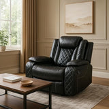 COMHOMA Power Living Room Furniture Sets,Electric Recliner Chair with LED Light,Sectional Sofa Loveseat with Wireless Charging,Spacious Storage, Cup Holeders,3+1 COMHOMA