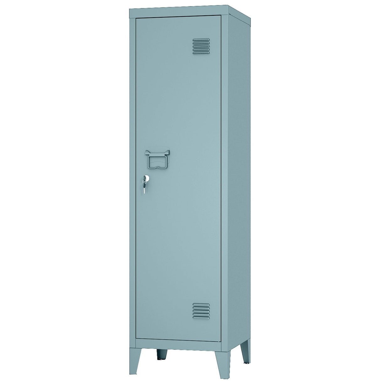 MIOCASA Metal Cabinet Home Office Storage Cabinets with Doors and Shelves Lockable 3 Door File Cabinet Organizer Coat Lockers for Kids (Blue) MIOCASA