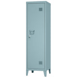 MIOCASA Metal Cabinet Home Office Storage Cabinets with Doors and Shelves Lockable 3 Door File Cabinet Organizer Coat Lockers for Kids (Blue) MIOCASA