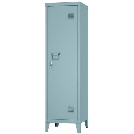 MIOCASA Metal Cabinet Home Office Storage Cabinets with Doors and Shelves Lockable 3 Door File Cabinet Organizer Coat Lockers for Kids (Blue) MIOCASA