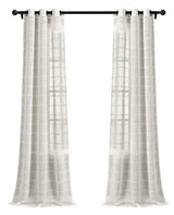 Lush Decor Farmhouse Textured Grommet Sheer Window Curtain Panel Pair, 38"W x 84"L, White Lush Decor