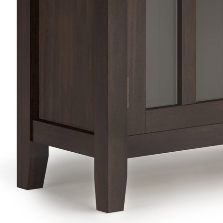 SIMPLIHOME Artisan SOLID WOOD 30 Inch Wide Contemporary Low Storage Cabinet in Tobacco Brown, For the Living Room, Entryway and Family Room SIMPLIHOME