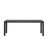 46” Black Rattan Bench with Metal Legs, Wicker Frame Patio Bench for Hallway, All Weather Outdoor Bench for Garden, Backyard, Porch Puntogen