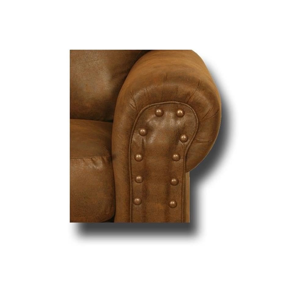 American Furniture Classics Microfiber Buckskin Loveseat in Brown American Furniture Classics
