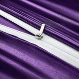 P Pothuiny 5 Pieces Satin Duvet Cover Full/Queen Size Set, Luxury Silky Like Purple Duvet Cover Bedding Set with Zipper Closure, 1 Duvet Cover + 4 Pillow Cases (No Comforter) P Pothuiny