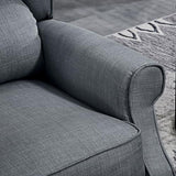 HOMCOM Vibrating Massage Recliner Chair for Living Room, Reclining Wingback Single Sofa with Heat, Linen Fabric Push Back Accent Chair with Footrest, Side Pocket, Charcoal Gray HOMCOM