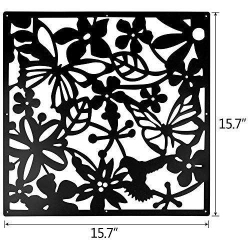 ANMINY 24 PCS Hanging Room Divider Flower Carving Pattern Panels Decorative Wall Screen Panel Hollow Out Design for Living Dining Room Kitchen Bedroom Office Bar Restaurant Home Hotel Decor - Black ANMINY