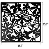 ANMINY 24 PCS Hanging Room Divider Flower Carving Pattern Panels Decorative Wall Screen Panel Hollow Out Design for Living Dining Room Kitchen Bedroom Office Bar Restaurant Home Hotel Decor - Black ANMINY