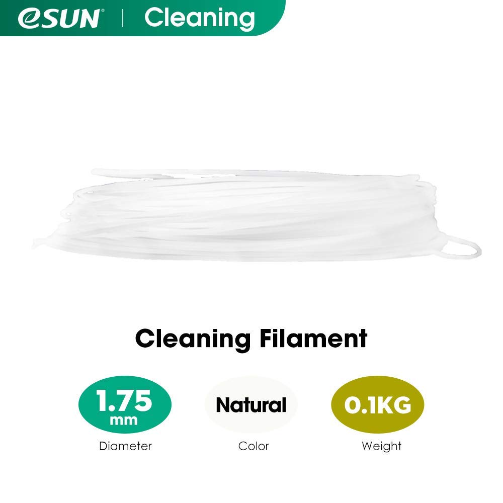 eSUN 1.75mm, Cleaning Filament, Prevent Nozzles and Extruders Clogging, 100g Spool 3D Printing Filament for 3D Printers, Natural eSUN