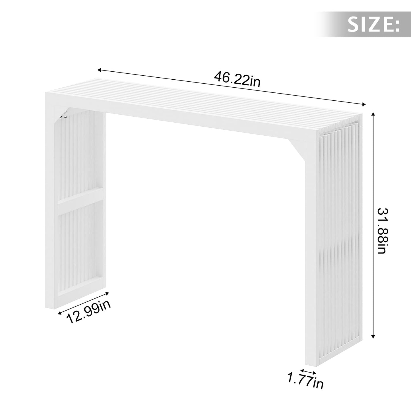 ROOMTEC Narrow Console Tables for Entryway, 46" Solid Wood Console Table Behind Couch, Farmhouse Entryway Table with Storage, Console Tables for Living Room, Hallway, Foyer (White, Console Ta - WoodArtSupply