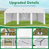 EROMMY 20X30FT Party Tent, White Outdoor Wedding Canopy with Removable Sidewalls and Church Windows, Heavy Duty Pavilion Shelter for Events, Celebrations, and Gatherings EROMMY