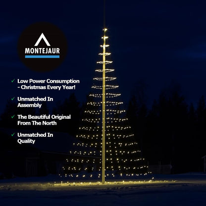 Montejaur - Flagpole Christmas Tree - 20FT - 480LED - Warm White - LED Lights