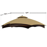 ABCCANOPY Gazebo Replacement Canopy Top for Lowe's Allen Roth #GF-12S004B-1, Beige ABCCANOPY