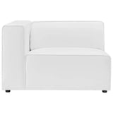 Modway Mingle Vegan Leather 3-Piece Sectional Sofa in White Modway