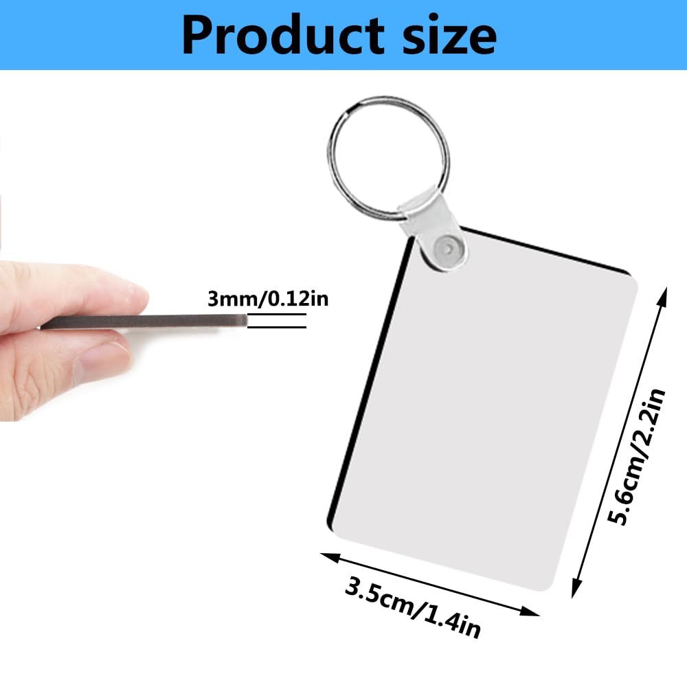 AiDiYGECO 240 Pcs Sublimation Keychain Blanks bulk MDF Double sided Sublimation Blank Keychains key chain (Rectangle)