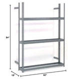 Global Industrial 3 Tier Single Entry Tire Rack, Steel, Gray, 60" W x 18" D x 84" H Global Industrial