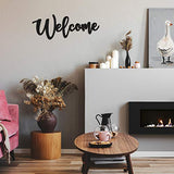 Wood Cutout Welcome Sign Wooden Welcome Wall Decor Word Sign Wood Art Sign for Front Door Rustic Home Gallery Wall Decorations 15.7 x 6 Inches Jetec