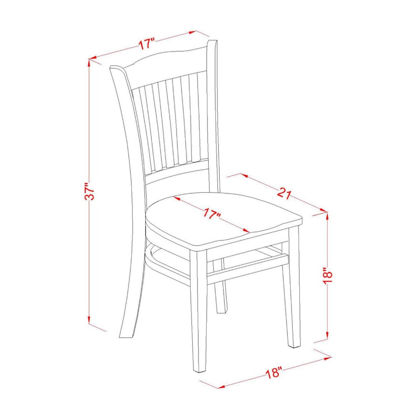 East West Furniture ANGR5-MAH-W 5 Piece Room Set Includes a Round Kitchen Table with Pedestal and 4 Dining Chairs, 36x36 Inch - WoodArtSupply